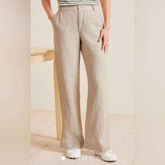 NEW Eileen Fisher Pants Organic Linen Sand Size XL